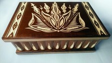 Giant jewelry puzzle box magic hidden key drawer brown wooden treasure storage