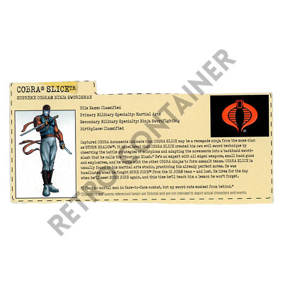 Hasbro Gi Joe G.I. JOE - Filecard FC - GI Joe Vs. Cobra - Cobra Slice v4