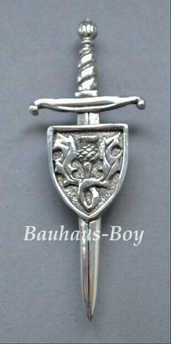 KILT PIN PEWTER CELTIC THISTLE CLAYMORE SHIELD MADE SCOTLAND Sgian Dubh Company - Picture 4 of 9