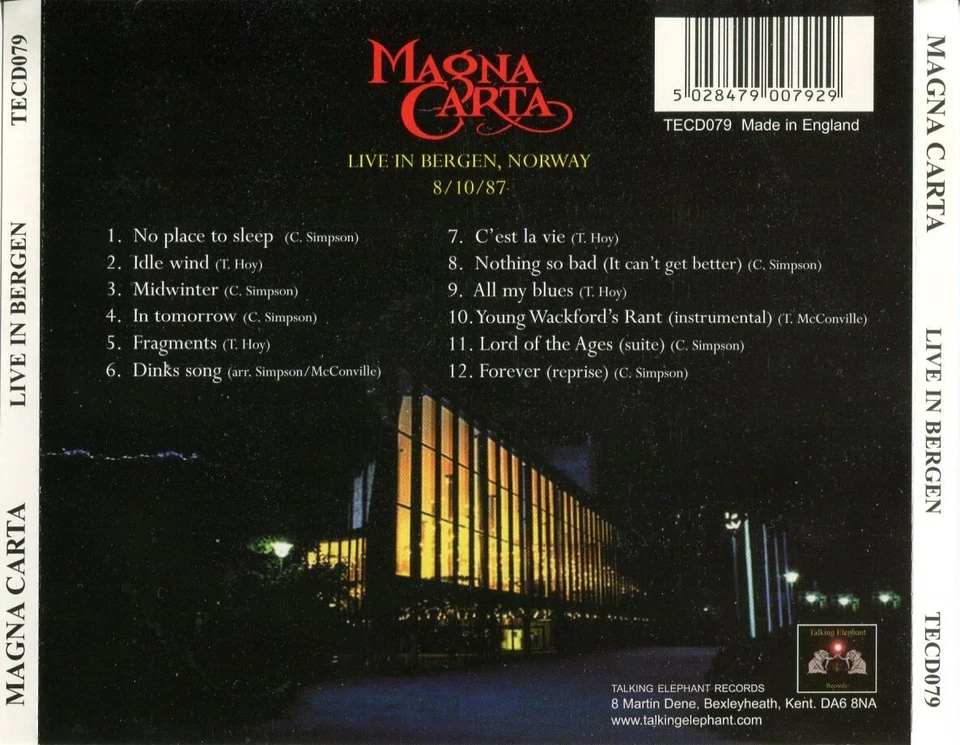 CD Magna Carta - Live in Bergen (1978) - Bild 2 von 2