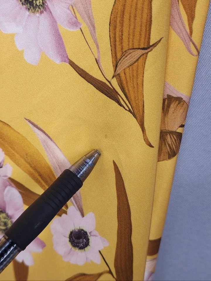 Falda Ted Baker para mujer 14 amarilla floral fresco albaricoque midi satinado cottagecore Foto 4 de 4