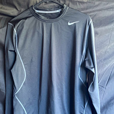 Nike Pro Combat Dri-FIT Men's Long Sleeve Crew Neck Shirt Black M Athletic