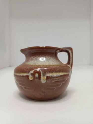 Vintage Frankoma Pottery #555 Eagle Thunderbird Mini Pitcher