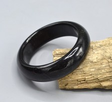 Natural Grade Chalcedony Black Onyx Bangle Bracelet 61 MM