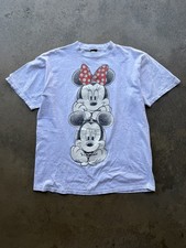 Vintage 90s Size X-Large Disney Mickey  Minnie Big Graphic Grey T-Shirt