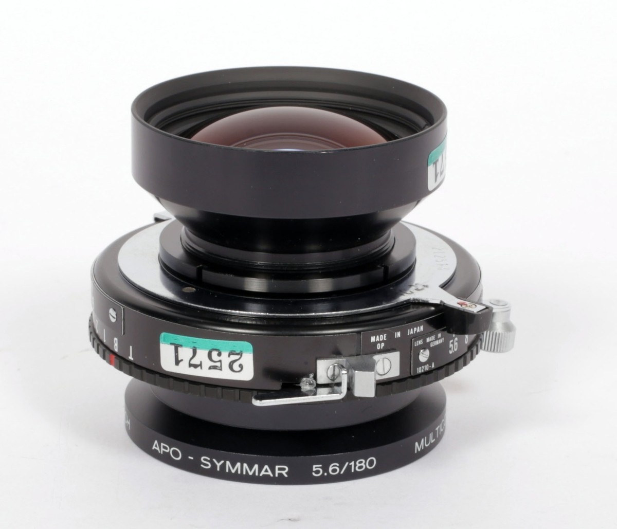 Schneider Apo Symmar MC 180mm F5.6 lens in Copal #1 shutter #2571