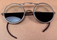 Vintage Willson Safety Goggles Welding Glasses Wire Rim 2" Split Lens Steampunk