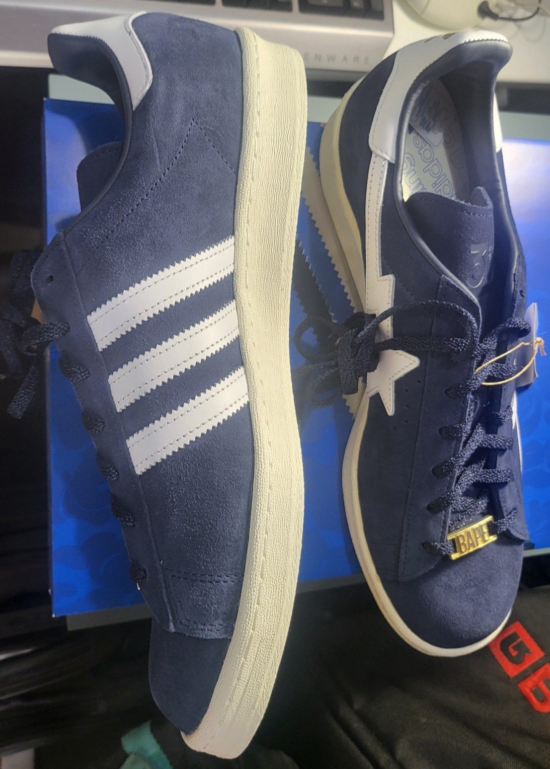 BNIB Adidas BAPE x Campus 80s '30th Anniversary - Navy' ID4770  size 11.5 thumbnail 4