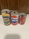 3 Vintage Soda Pop Cans.  Coke.  Pepsi. Canada Dry
