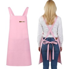 Kitchen Aprons for Women with Pockets Chef Server Cross Back Aprons for Cooki...