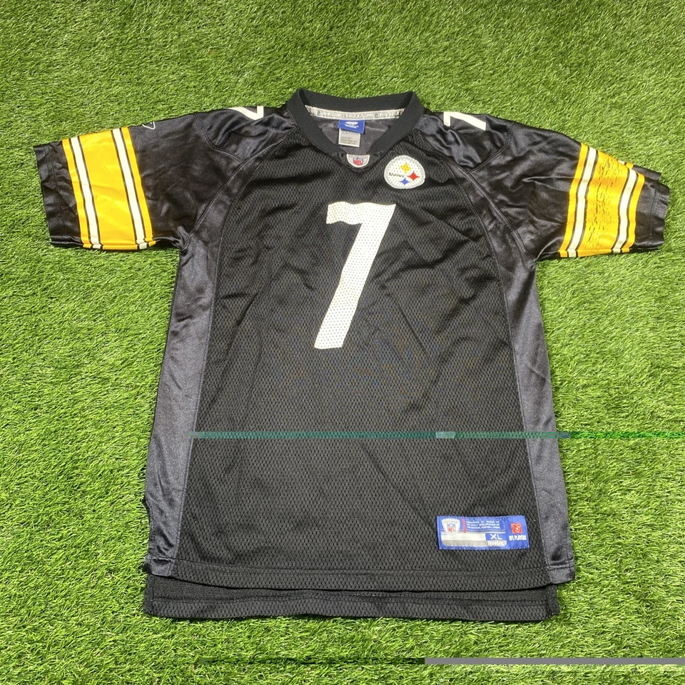 Camiseta Ben Roethlisberger Steelers Reebok Youth XL Negra NFL #7 Foto 3 de 4