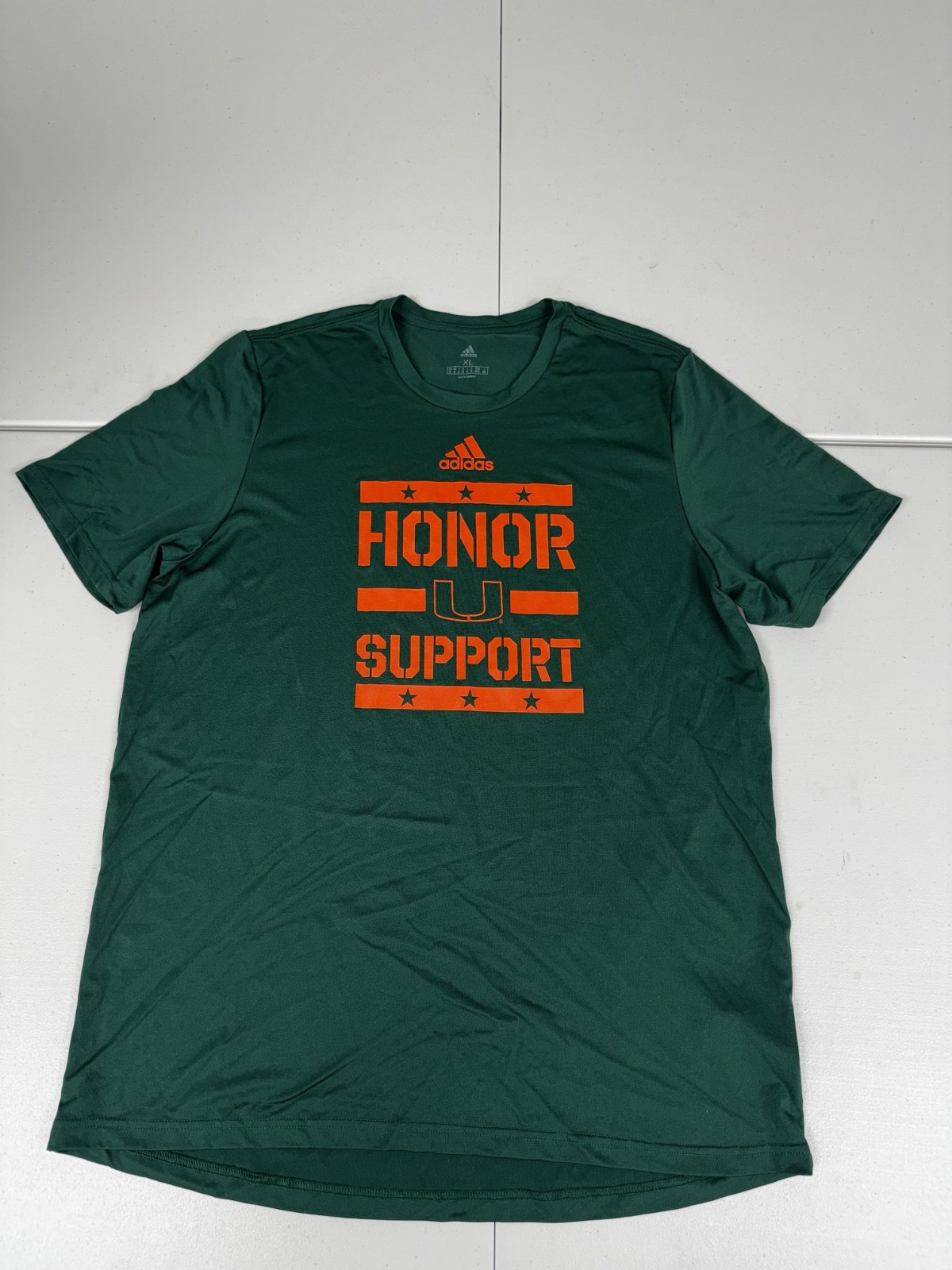 Miami Hurricanes adidas Aeroready Honor Support Shirt Men's Green Used Size XL