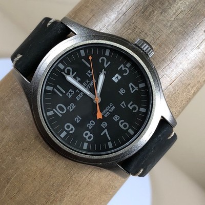 Timex Expedition Scout Men TW4B01900 Dress Indiglo Leather Quartz Watch 7 3/4''