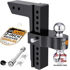 Adjustable Trailer Hitch, Fits 2-Inch Receiver Only, 10-Inch 2" 10drop Black