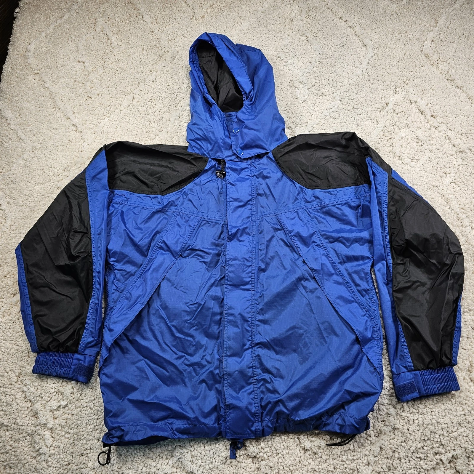 Bass Pro Shop Mens Windbreaker Rain Jacket Full Zip Pockets Y2K Size Medium