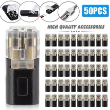 50 PCS Double-Wire Plug-in Cable Snap Connector Terminal Block w/ Locking Buckle