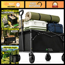 Heavy Duty Folding Wagon Cart with Wheels, 220LBS Capacity Utility Carts