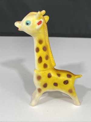 Vintage Baby World Rubber Giraffe Squeeze Play Toy Small Squeeze Squeaker Cute