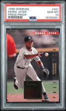 1996 Donruss #491 Derek Jeter Press Proofs PSA 10