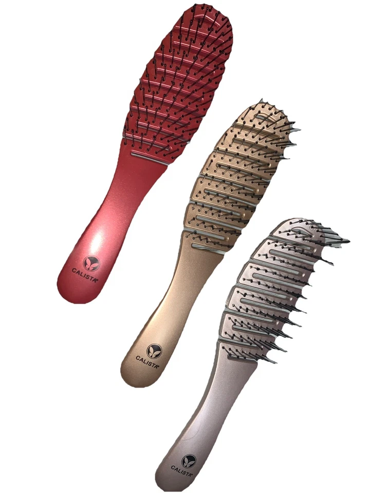 Paquete de 3 cepillos de pelo Calista Smoothie desenredados estilo suave flexible ligero Foto 2 de 4
