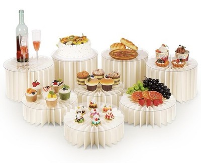 8 Pcs Buffet Risers, Food Risers for Buffet Table, White Food Display Risers ...