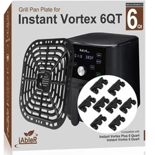 Original Instant Vortex Air Fryer Grill Pan Replacement Tray 6 Quart - Grill ...