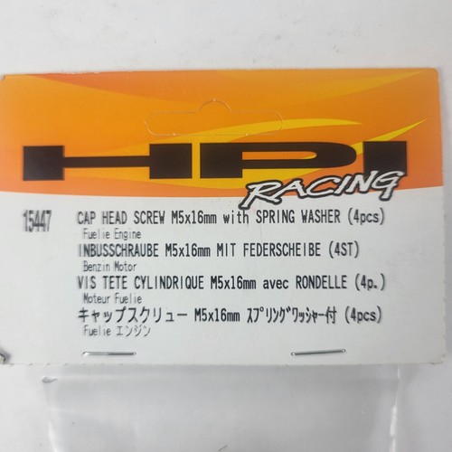 HPI Racing Cap Head Screw M5x16mm With Spring Washer 4 pcs Part Number 15447 New - Picture 2 of 2