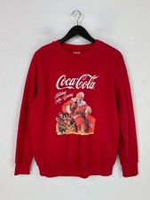 George Coca-Cola Red Christmas Jumper Santa Graphic Crew Neck Long Sleeve UK  M