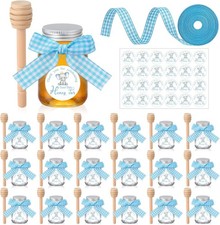 24 Set Glass Mini ey Jars, Baby Shower Party Favors Bulk, 2