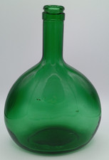 Vintage 1960s-70s BA Green Glass Teardrop Wine Bottle MCM 8.5"