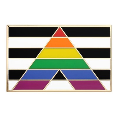 Straight Ally Pride Flagge LGBTQ Pins Regenbogen Emaille Anstecknadel Metall Broschen Spaß