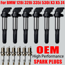 6X OEM Ignition Coil & Iridium Spark Plug For BMW 128 328i 335i 530i X3 X5 UF522