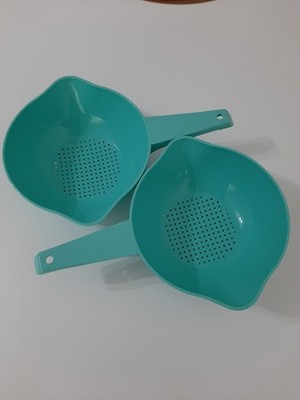 2x Tupperware Küchensieb Sieb Handsieb türkis Neu