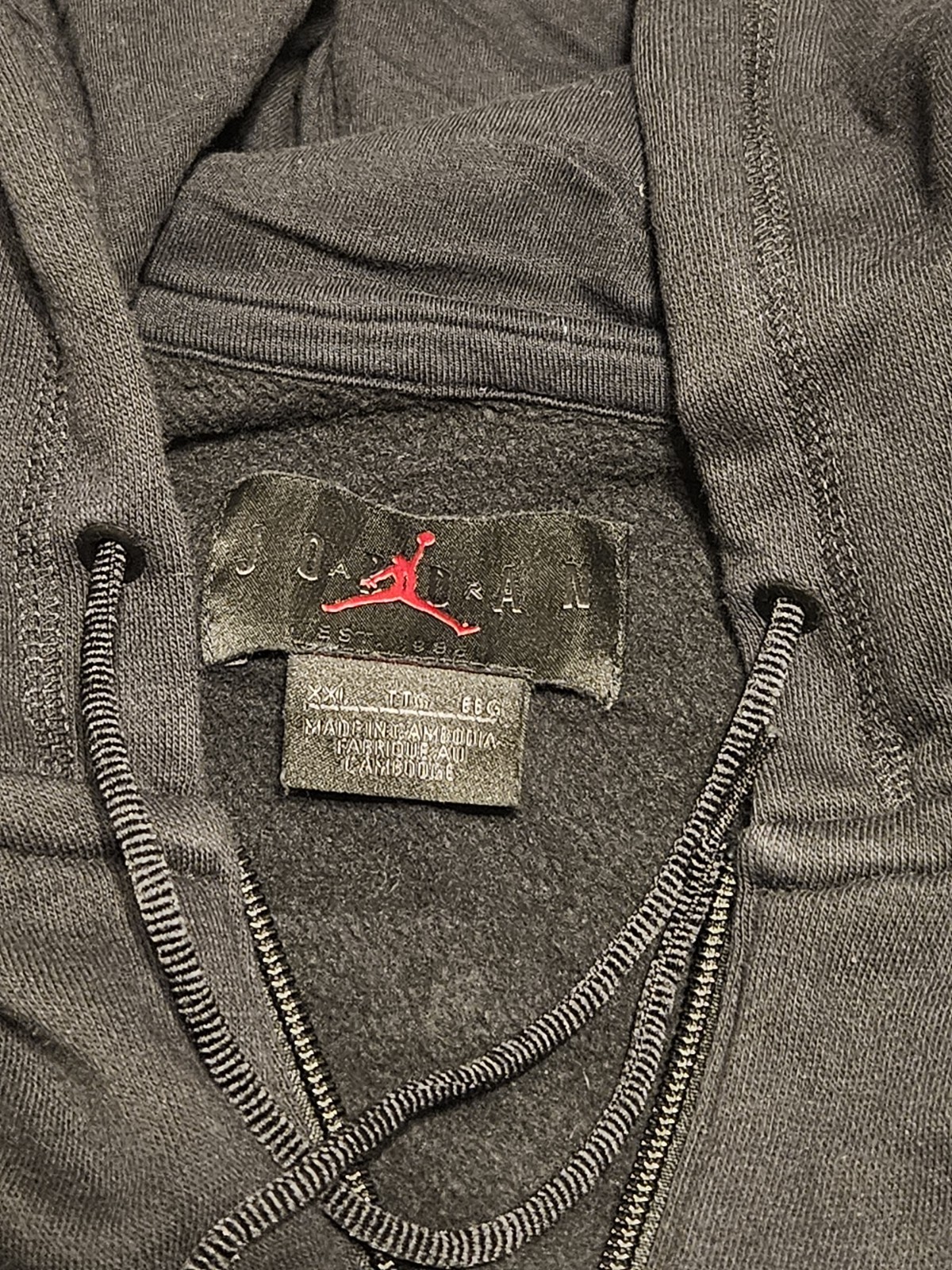 SACAI X NIKE Felpa Air Jordan Flight full zip con cappuccio Nike pile nero manica lunga uomo XL