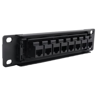 2X 8 Port Straight-Through CAT6 Patchpanel RJ45 Netzwerkkabel Adapterbuchse8073