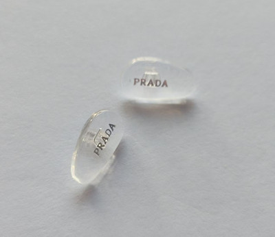 Replacement Screw-in Nose Pads for PRADA Eyeglasses/Sunglasses W/ Screws Silver