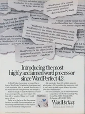 1989 WordPerfect Most Highly Acclaimed Word Processor Testimonials Ad PC3