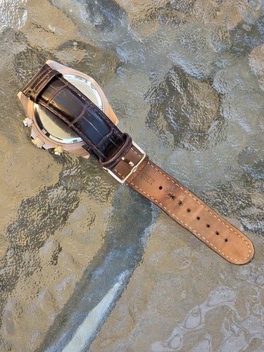 Orologio cronografo da uomo VATCH in oro rosa e blu stile subacqueo Japan Movt. - Foto 8 di 12