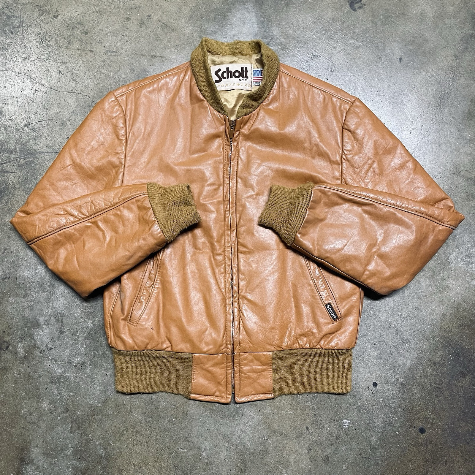 Vintage 80s Schott Made In USA Brown Leather Bomber Jacket Vintage 80s Schott Made In USA Brown Leather Bomber Jacket