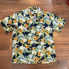 Vintage Excellent Of Hawaii Men's Aloha Tropical Button Up Large 100 Cotton