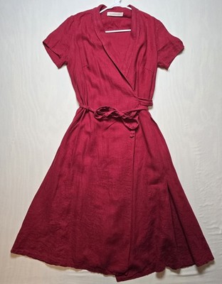 Linen Handmade Studio Wrap Dress XL