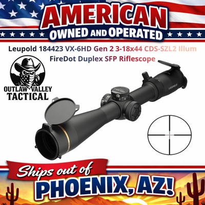 Leupold 184423 VX-6HD Gen 2 3-18x44 CDS-SZL2 Illum FireDot Duplex SFP Riflescope