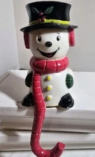 Stocking Holder vintage 1982 Sun Hill Industries Inc  Snowman  Christmas Holiday