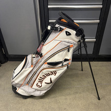Callaway Stand Golf Bag White/Black/Orange 5-Way Divider Nylon Zip Strap