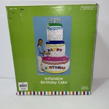 Large Inflatable Birthday Cake Decoration Blow Up 6’ Tall Party Decor