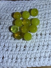 11 Glowing Glass Marbles. Amber/Orange. Very Nice
