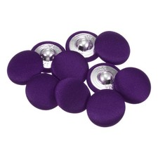 10pcs Fabric Cloth Covered Button 20mm Round Metal Sewing Buttons Purple