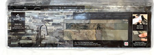 LOT OF 2 Aspect 23.6" x 5.9" MEDLEY SLATE Peel Stick Stone Decor Tile Backsplash
