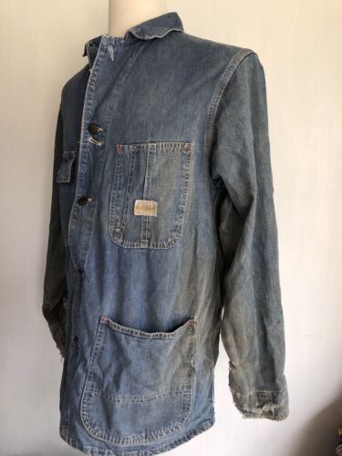 Giacca Jean Coat PAY DAY JC Penny Vintage anni '60 Effetti Di Denim Cappotto Core Taglia Large - Foto 3 di 11