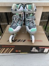 Roller Derby AERIO Q-60 Women US Sz 9 Inline Roller Skates In/Outdoor Gray/Mint